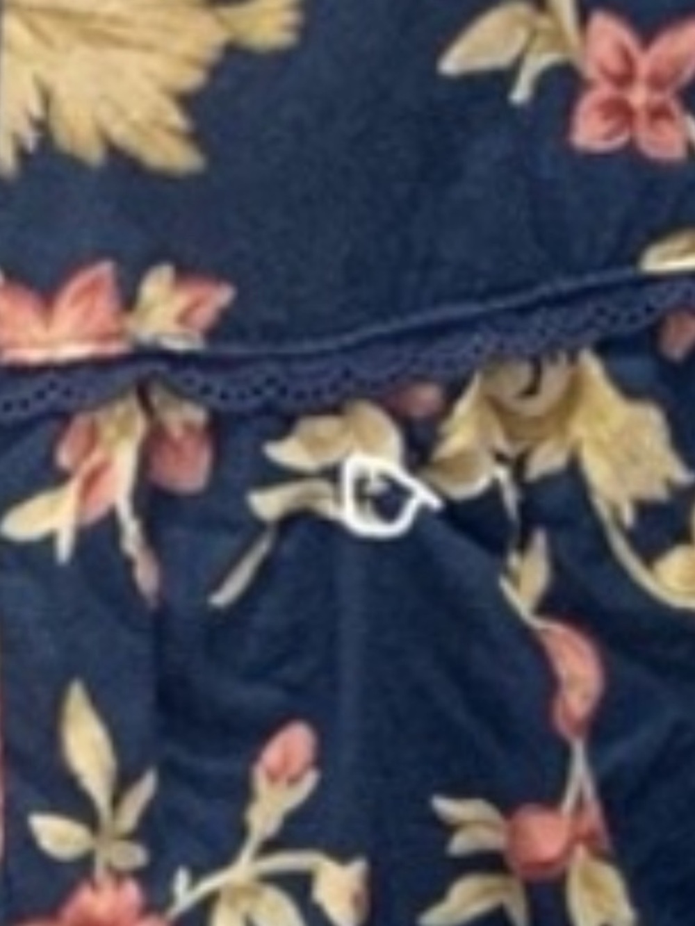 Ralph Lauren Navy Floral Maxi Skirt with Pink and Cream Blooms 100% Cotton - Picture 10 of 10